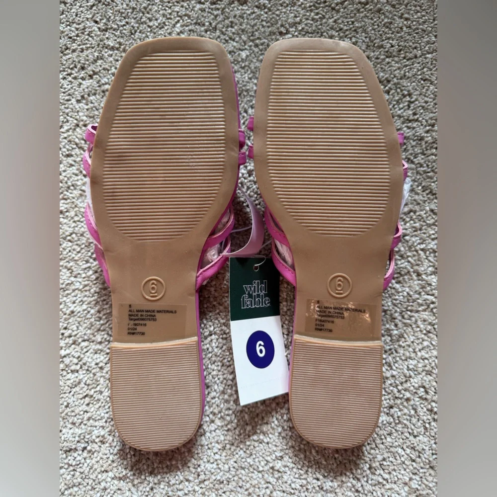 Wild Fable Pink Flat Strappy Sandals - Picture 4 of 5